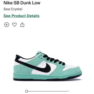 Women’s size 9 Nike SB Dunk Low Sea Crystal